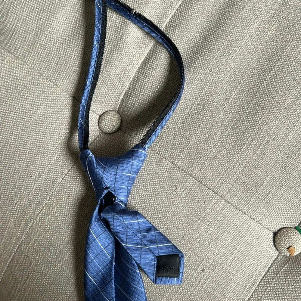 Calvin Klein Blue Striped 100% Silk Adjustable Tie‎